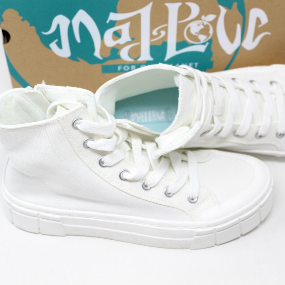 Mad Love Women's High Top Sneakers - White - Platform Sole - Size 9 - Picture 7 of 13